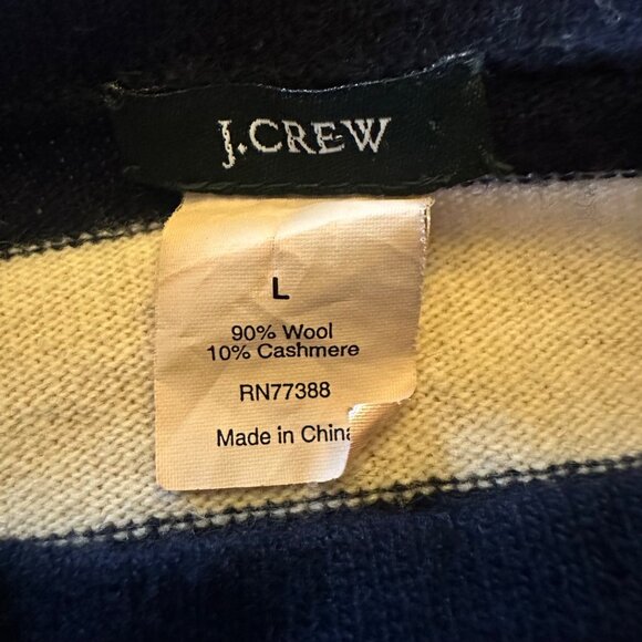 J.Crew Black & Cream Striped Sweater - Wool & Cashmere Blend Pullover - Womens S - Picture 5 of 6